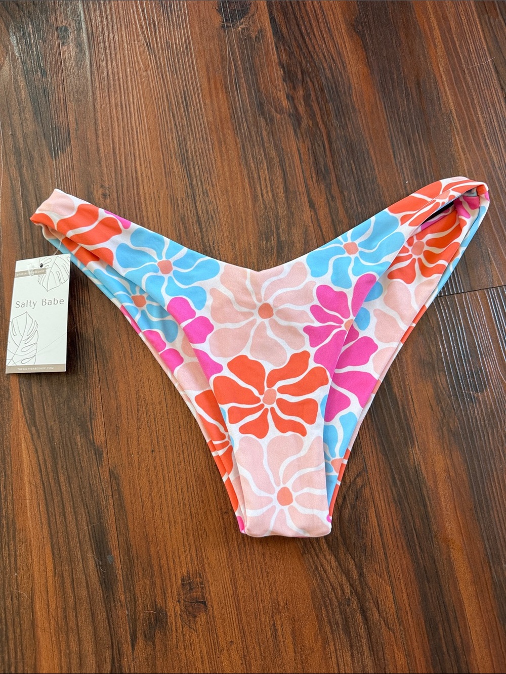 Women's Floral V-Front Bikini Bottom in Pink Multi